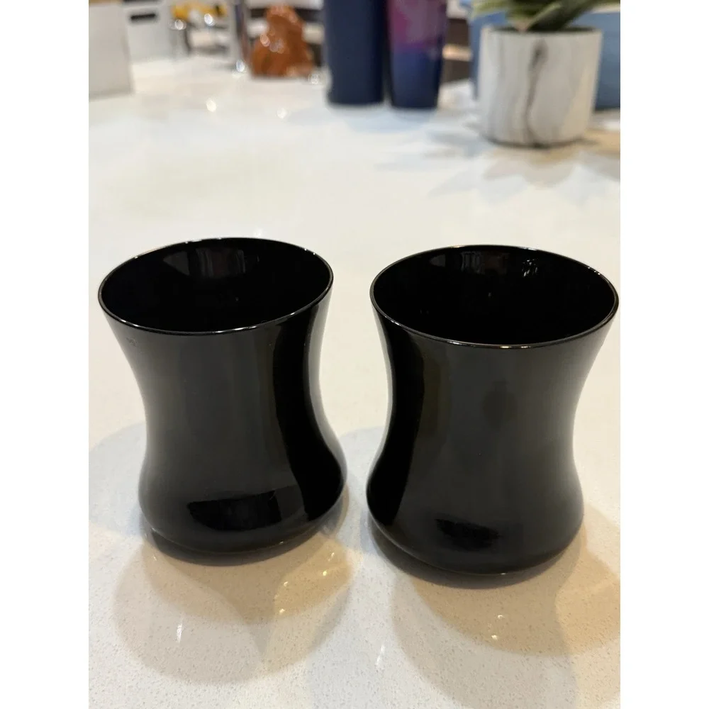 Vintage Seneca Glass‎ The Fashionables Tumblers  Ebony Black 4